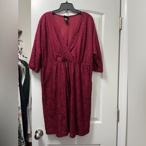Torrid size 1. Deep red/burgundy lace dress.